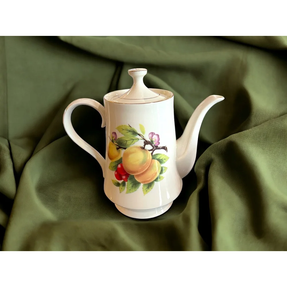 1940's MCM Teapot by Formalities 40's Cream and Gold Vintage 40’s Baum Brothers
